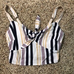 Hollister Striped Cropped Tank Top